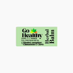 GoHealthy Herbal Balm label from the Dope Skin Range with full spectrum CBD oil.