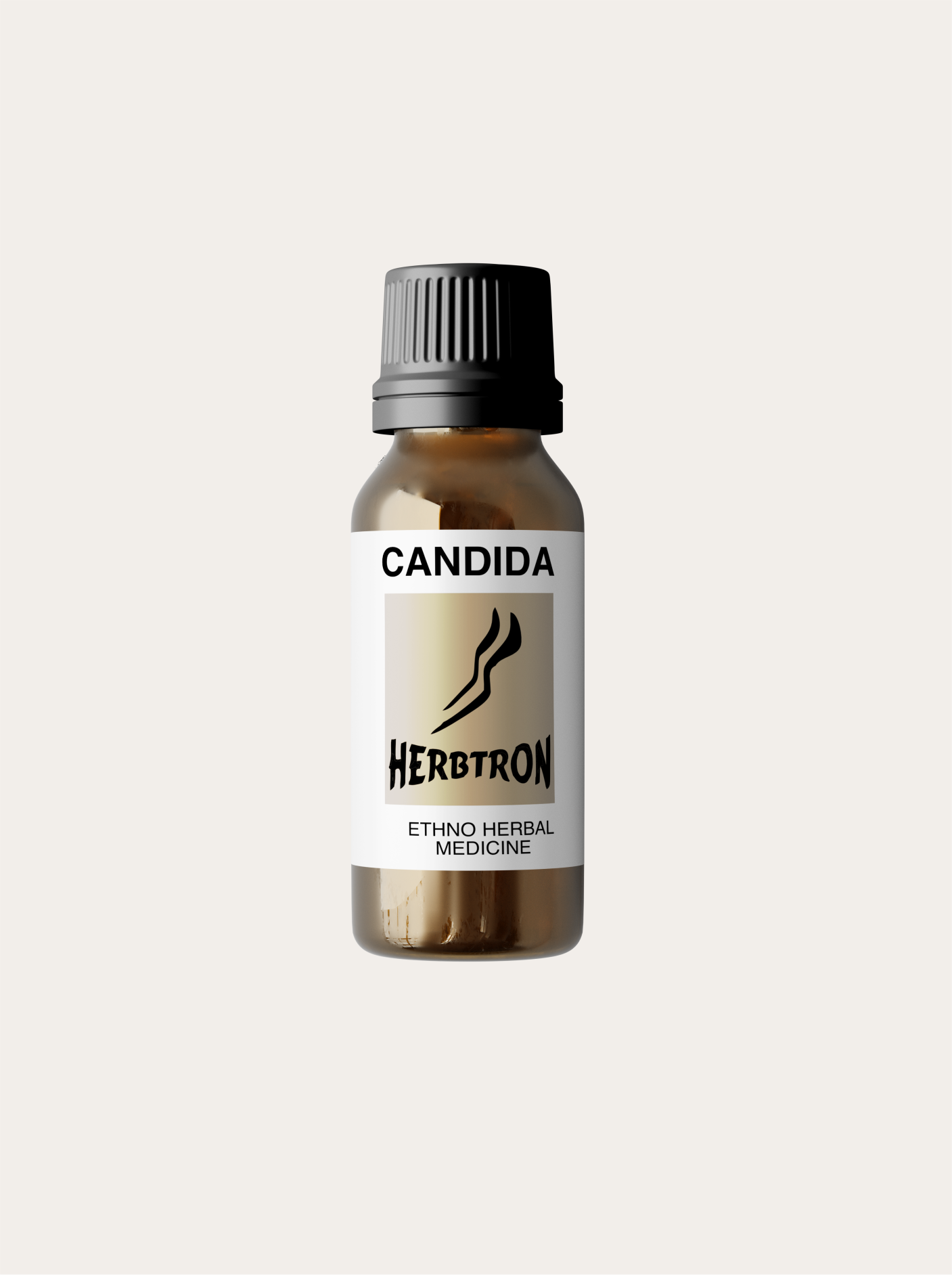 A bottle of Herbtron Candida Ethno Herbal Medicine.