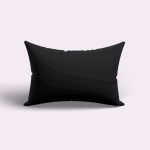 A black satin pillow from the Dear Deer Satin Pillow brand.
