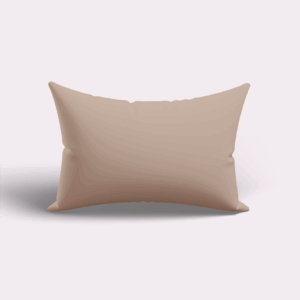 A tan-colored satin pillow, likely from the Dear Deer Satin Pillow brand.