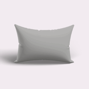 A light gray satin pillow.